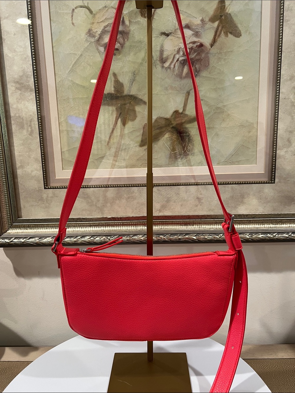Vera Bradley Red Pebbled Vegan Leather Shoulder Bag